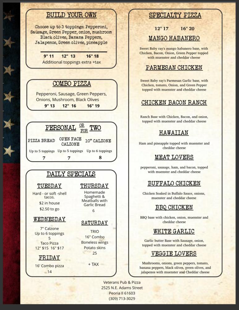 Veterans Pub & Pizza Taco Pizza